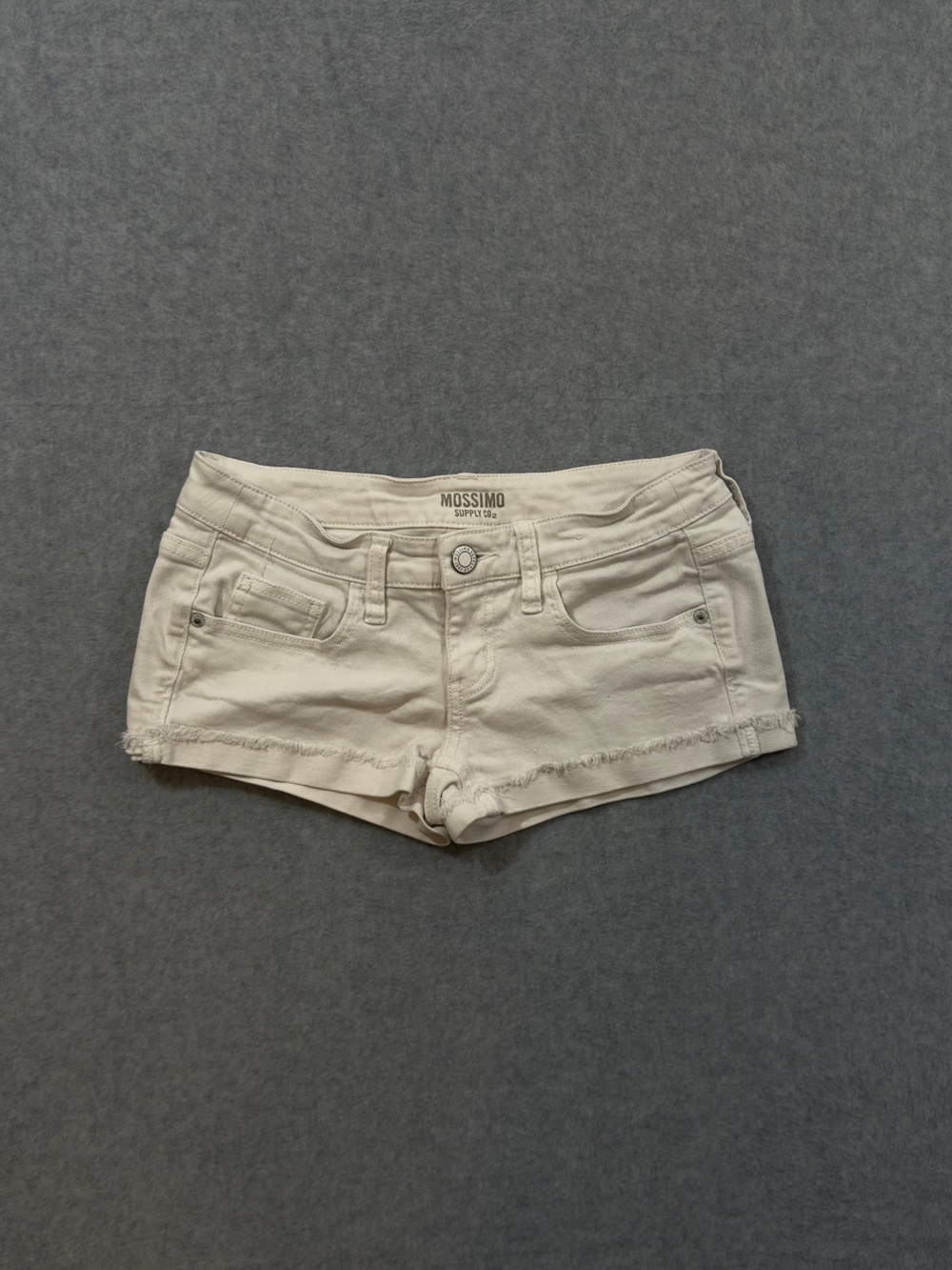 Mossimo Supply Co White Low Rise Denim Mini Shorts